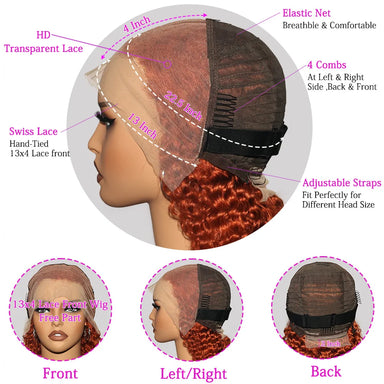 Effortless Waves | Ginger Water Wave Glueless HD Lace 13x4 Frontal Wig Pre-Cut
