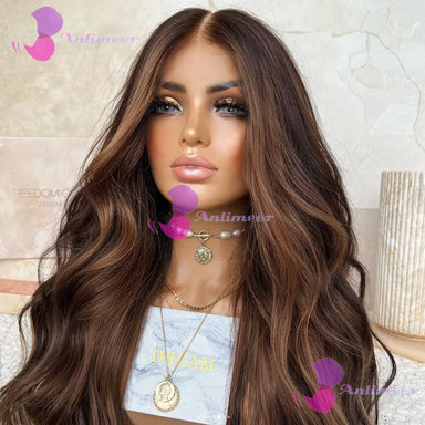 Trending Now | Brown Highlight 200% Density Highlight Glueless HD Lace 13x6 Frontal Wig Pre-Cut