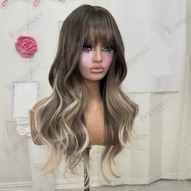 Flowy Waves | Brown Highlight Loose Wave Glueless HD Lace 13x6 Frontal Wig