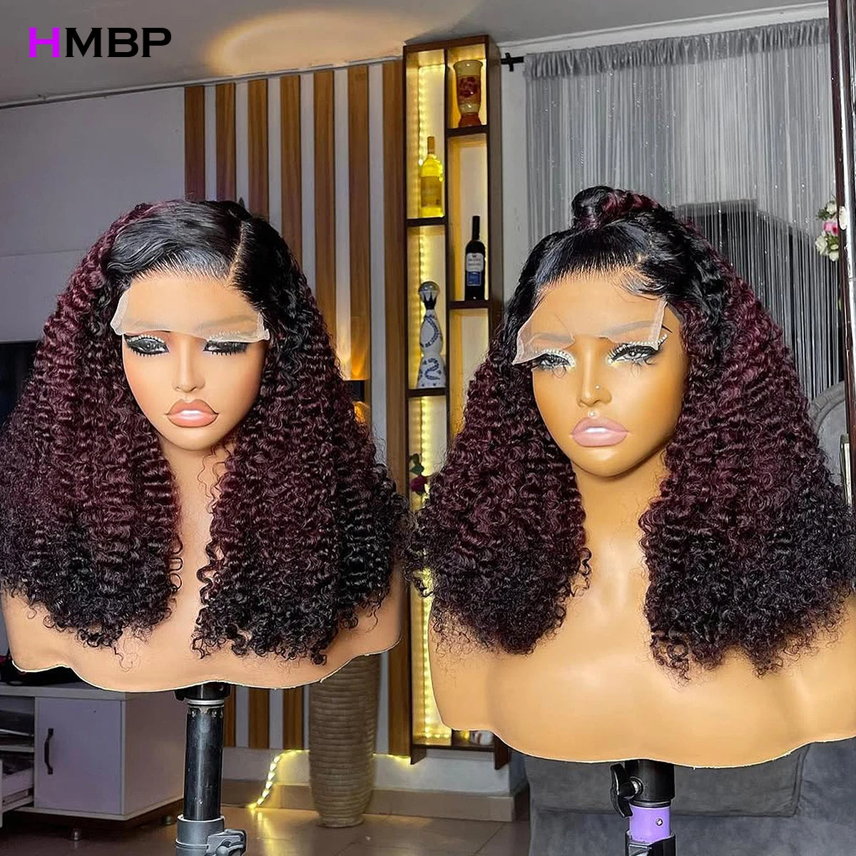 Natural Kinks | Burgundy 99J 400% Super Density Kinky Curly Glueless HD Lace 13x4 Frontal Wig