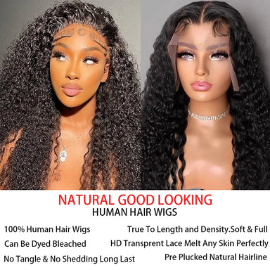 Natural Kinks | 200% Density Kinky Curly Glueless HD Lace 13x4 Frontal Wig Pre-Cut