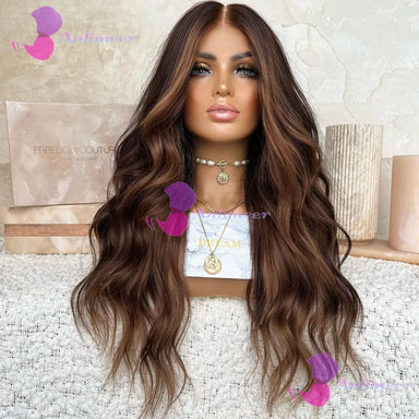 Trending Now | Brown Highlight 200% Density Highlight Glueless HD Lace 13x6 Frontal Wig Pre-Cut
