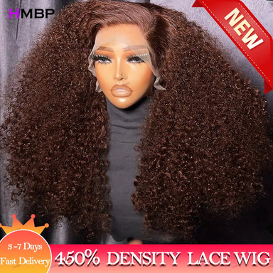 Big Curl Energy | Chocolate Brown 450% Super Density Kinky Curly Glueless HD Lace 13x6 Frontal Wig