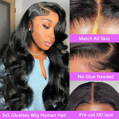 No Glue Needed | Wear & Go Glueless HD Lace 5x5 Closure Wig Pre-Cut