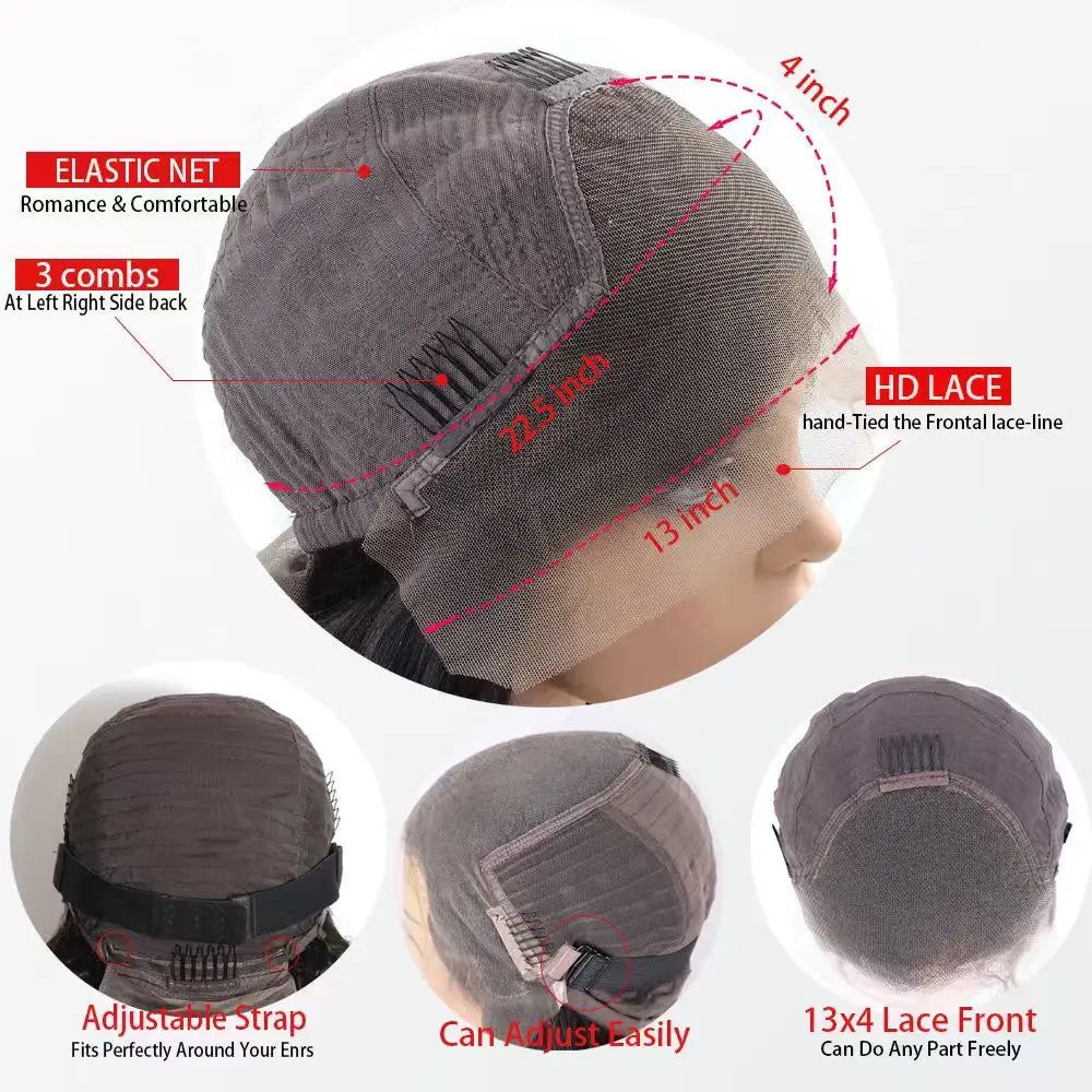 Natural Kinks | 200% Density Kinky Curly Glueless HD Lace 13x4 Frontal Wig Pre-Cut