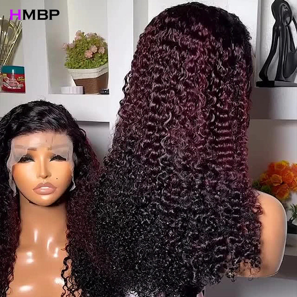Natural Kinks | Burgundy 99J 400% Super Density Kinky Curly Glueless HD Lace 13x4 Frontal Wig