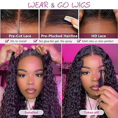 Throw On & Go | Water Wave Glueless HD Lace 7x5 Closure Wig Pre-Cut
