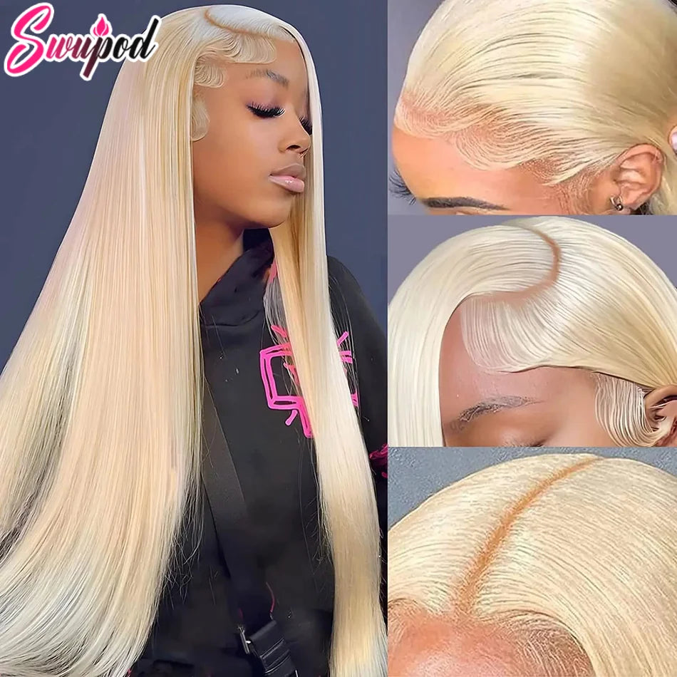 Platinum Glow | Honey Brown Highlight 250% High Density 613 Blonde Glueless HD Lace 13x6 Frontal Wig