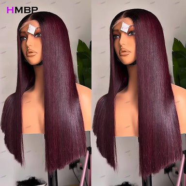 Rich Color | Burgundy 99J Glueless HD Lace 13x6 Frontal Wig Pre-Cut