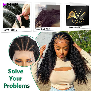 Curl Goals | 400% Super Density Kinky Curly Glueless HD Lace 13x6 Frontal Wig by HMBP