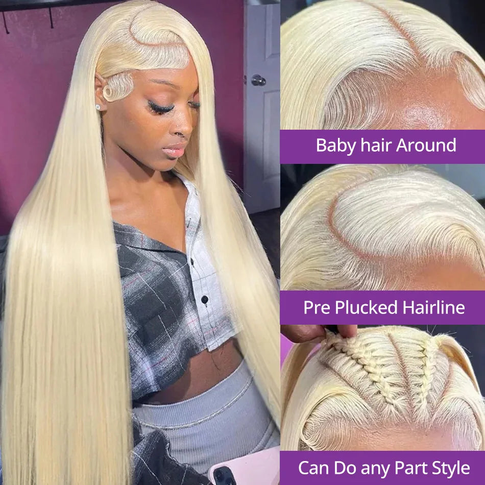 Platinum Glow | 613 Blonde Glueless HD Lace 13x6 Frontal Wig by Realace Boutique