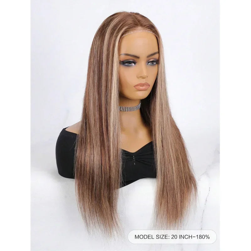 Color Pop | Honey Brown Highlight Glueless HD Lace 4x4 Closure Wig Pre-Cut