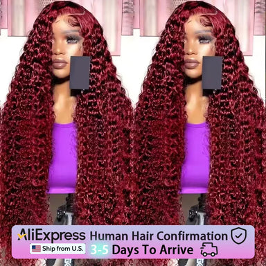 Throw On & Go | Burgundy 99J Deep Wave Glueless HD Lace 13x6 Frontal Wig