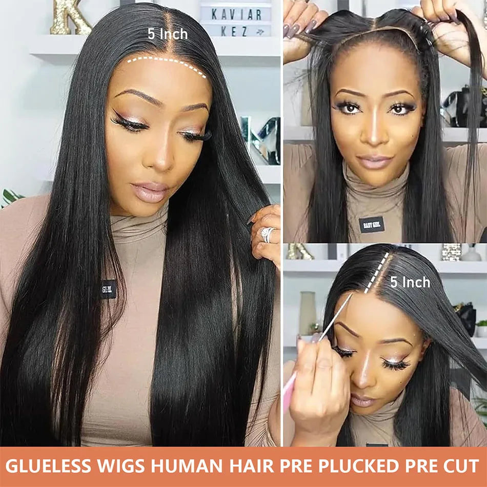 Classic Silk | Straight Glueless HD Lace 5x5 Closure Wig Pre-Cut
