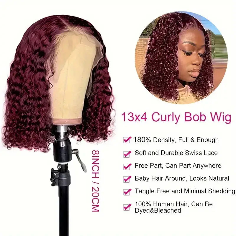 Throw On & Go | Burgundy 99J Deep Wave Glueless HD Lace 13x4 Frontal Wig by AiRuiHairAll