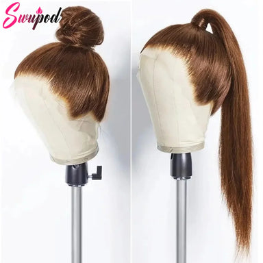 Polished Look | Chocolate Brown 250% High Density Straight Glueless HD Lace 13x6 Frontal Wig Pre-Cut