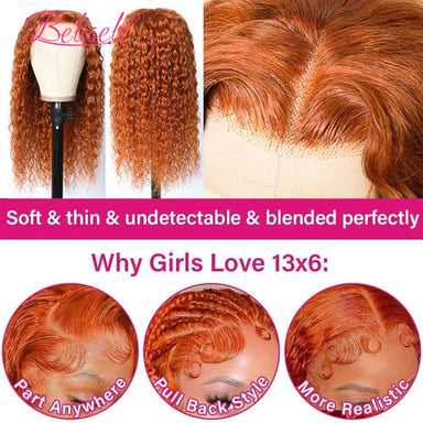 Throw On & Go | Ginger 300% Extra Density Deep Wave Glueless HD Lace 13x6 Frontal Wig