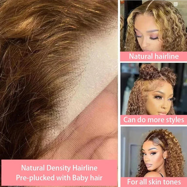 Wear & Go | Brown Highlight Water Wave Glueless HD Lace 13x4 Frontal Wig by SilkyConfidence