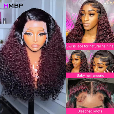Natural Kinks | Burgundy 99J 400% Super Density Kinky Curly Glueless HD Lace 13x4 Frontal Wig