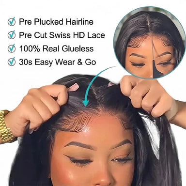 Polished Look | Straight Glueless HD Lace 7x5 Closure Wig Pre-Cut
