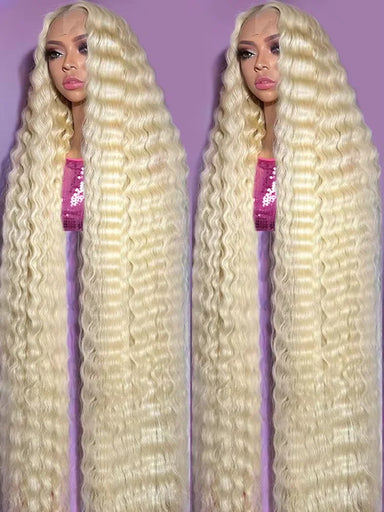 Ready To Wear | 613 Blonde 250% High Density Deep Wave Glueless HD Lace 13x6 Frontal Wig Pre-Cut