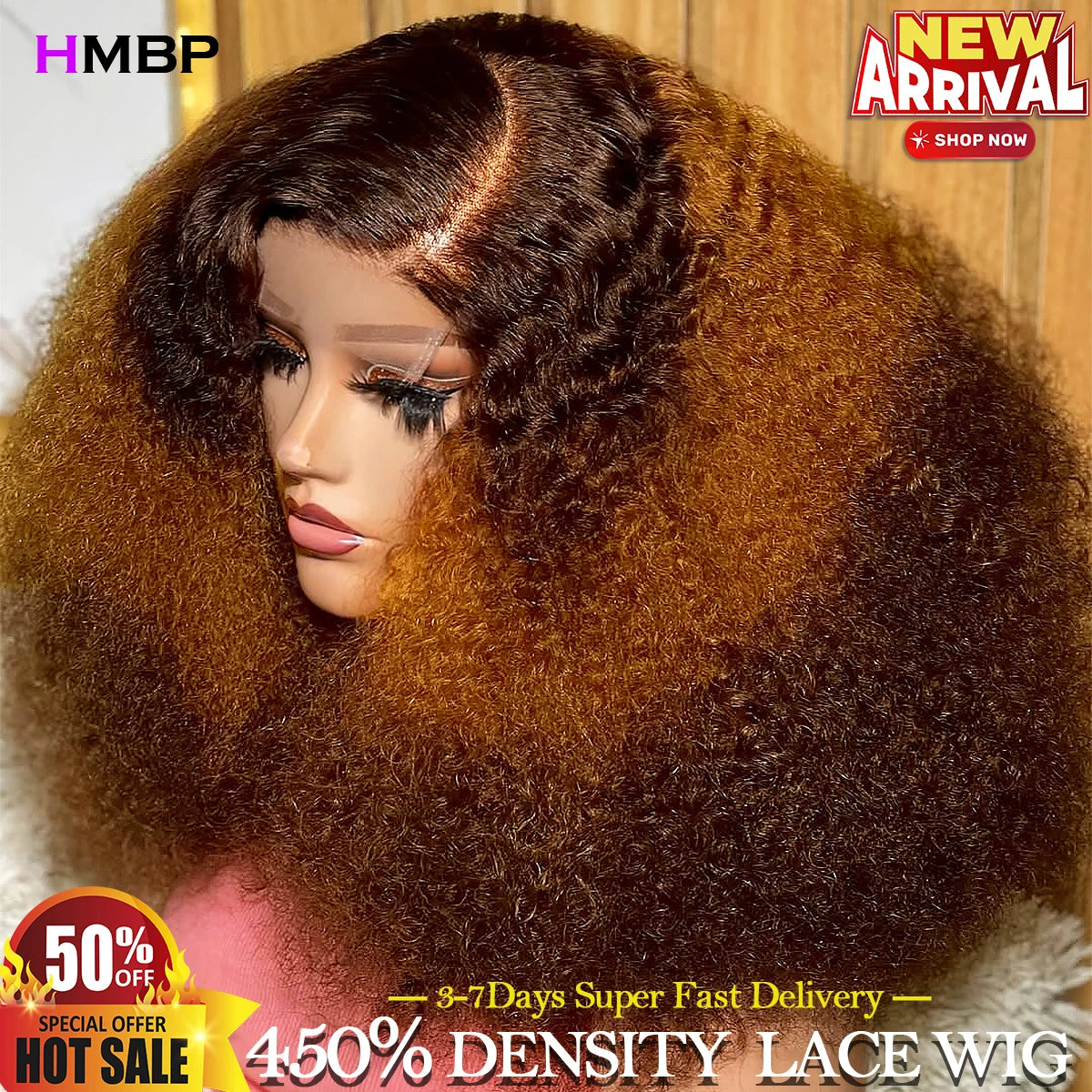 Curl Goals | Highlight 450% Super Density Kinky Curly Glueless HD Lace 13x6 Frontal Wig