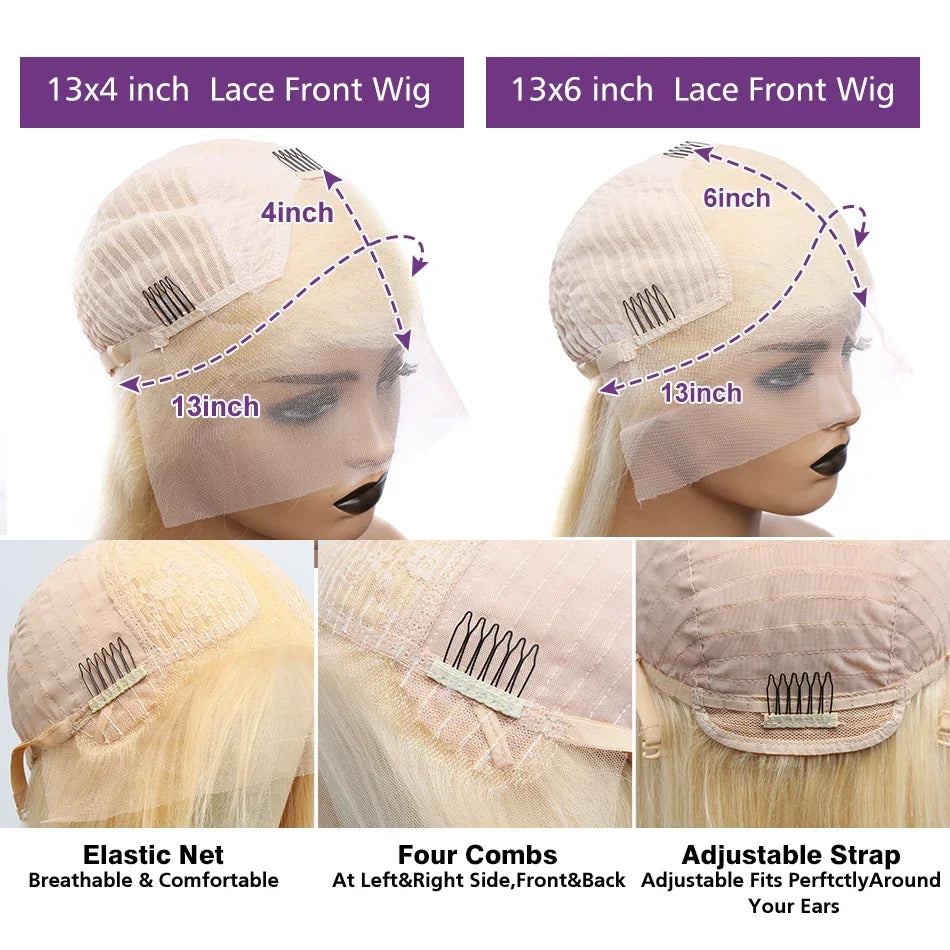Platinum Glow | 250% High Density 613 Blonde Glueless HD Lace 13x6 Frontal Wig