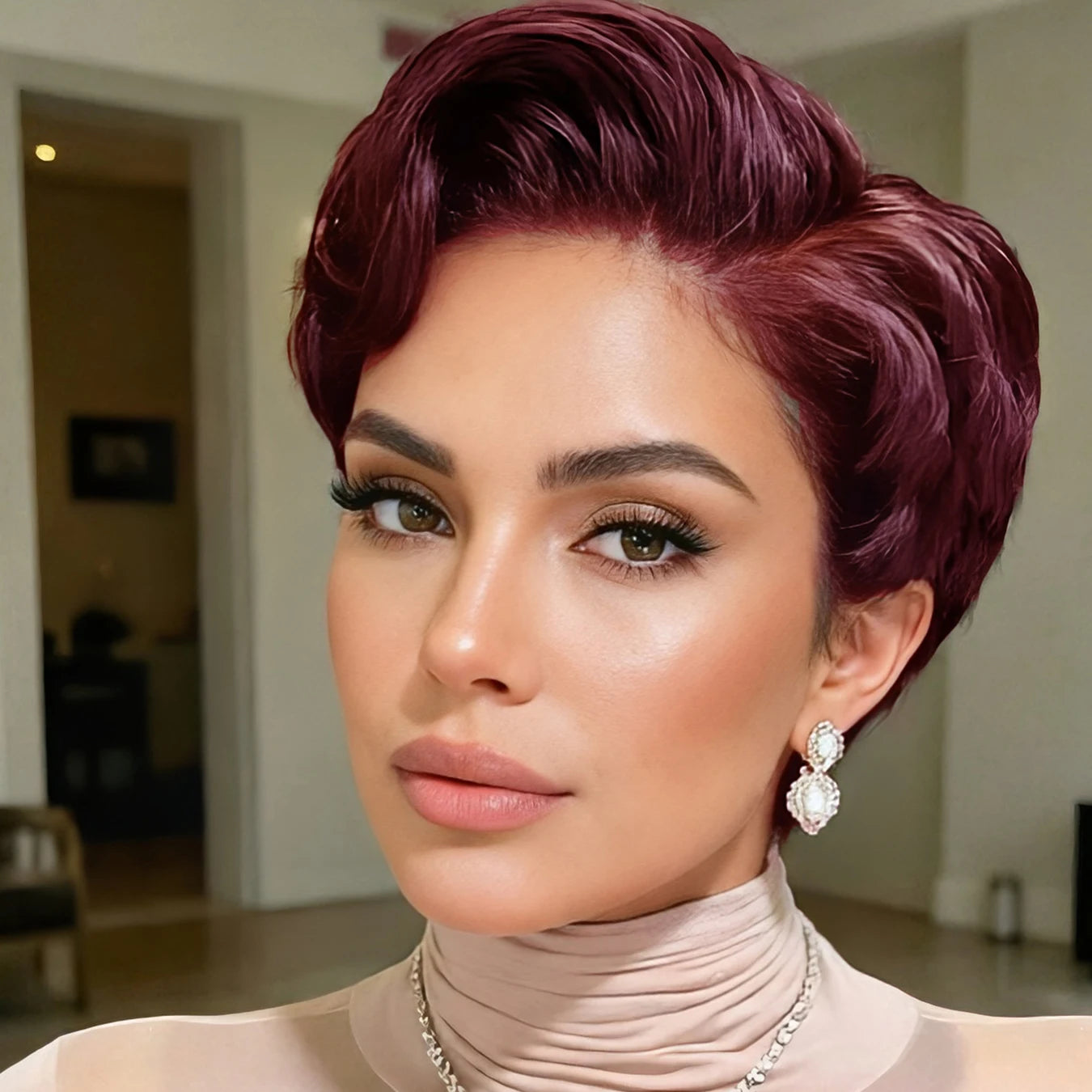 Statement Look | Burgundy 99J Glueless HD Lace 13x4 Frontal Wig by VIFAWIG