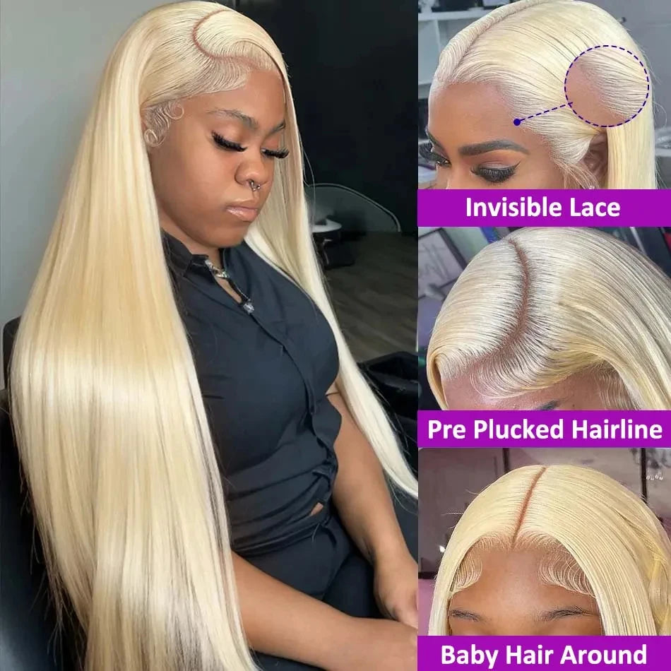 Platinum Glow | 200% Density 613 Blonde Glueless HD Lace 13x6 Frontal Wig