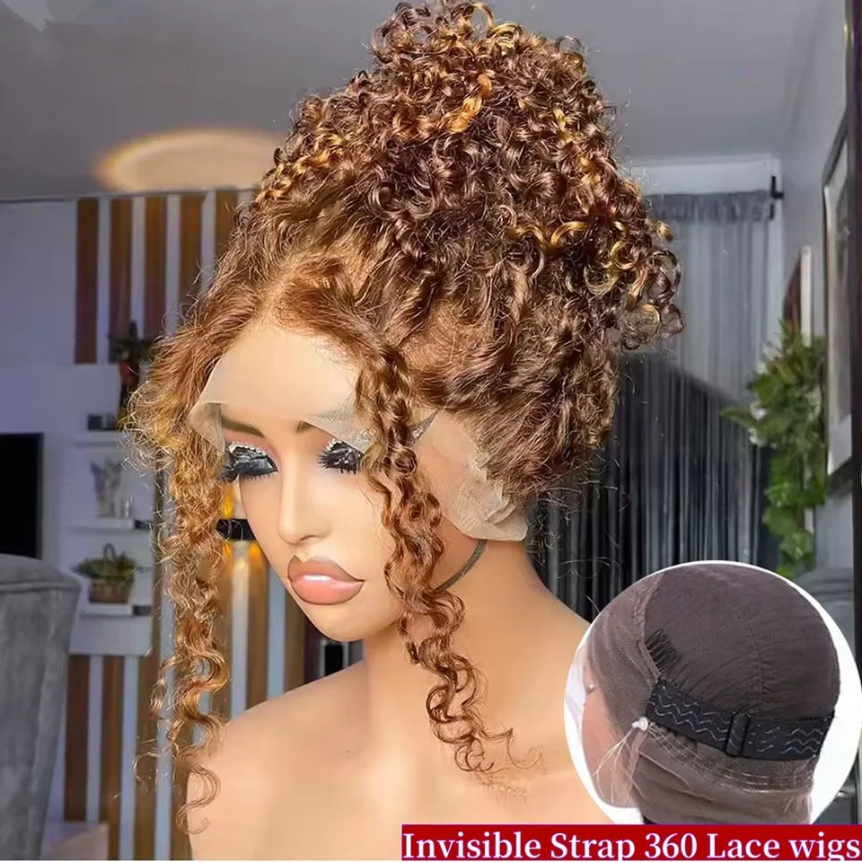 Throw On & Go | Honey Brown Highlight Water Wave Glueless HD Lace 13x6 Frontal Wig