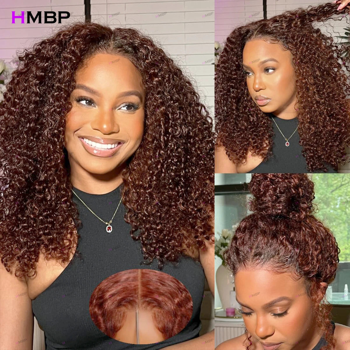 Big Curl Energy | Chocolate Brown 450% Super Density Kinky Curly Glueless HD Lace 13x6 Frontal Wig