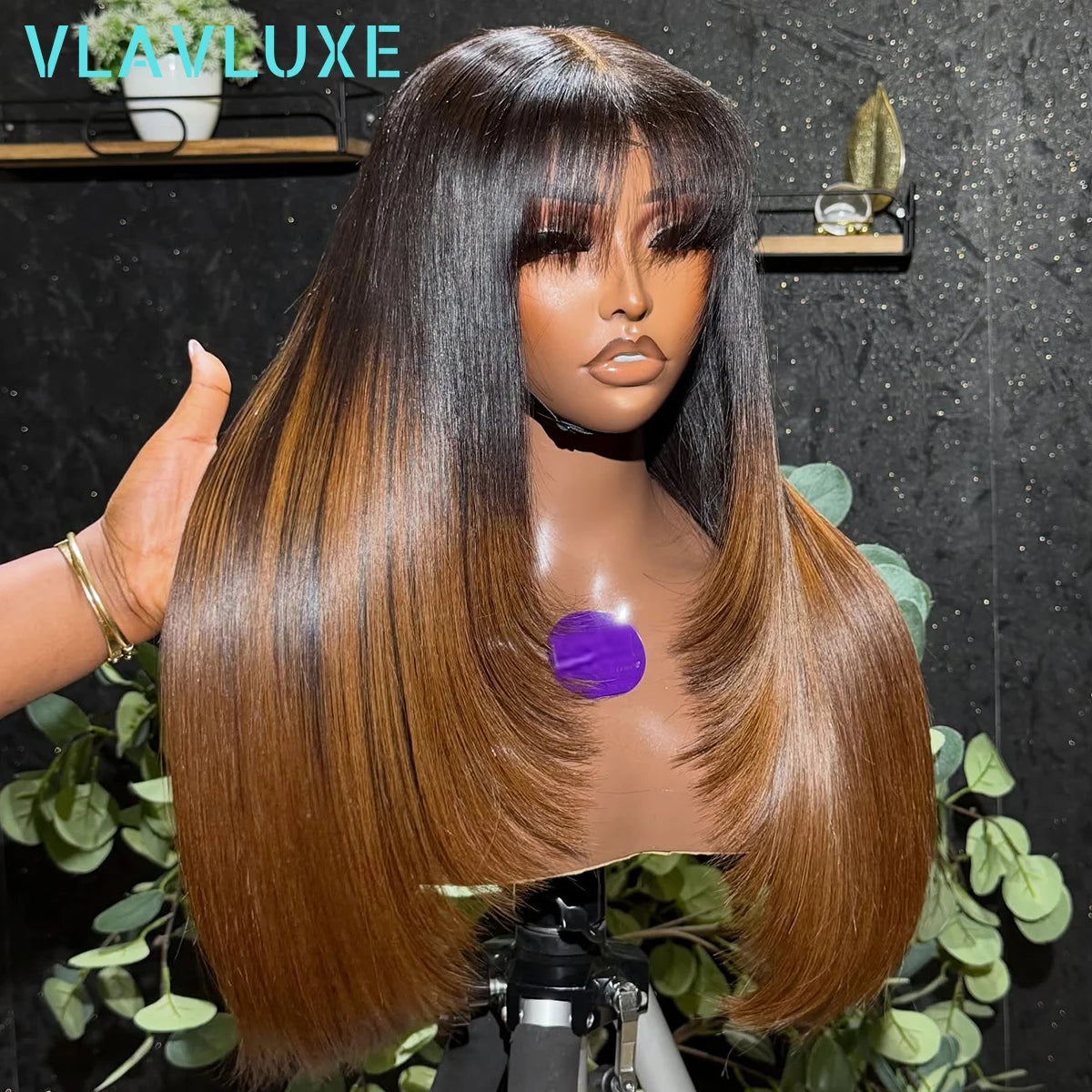 Sleek & Smooth | Ombre Brown 400% Super Density Straight Glueless HD Lace 13x6 Frontal Wig