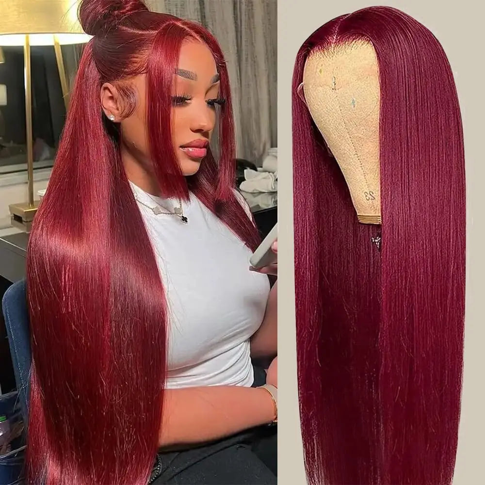 Wear & Go | Burgundy 99J Deep Wave Glueless HD Lace 13x6 Frontal Wig