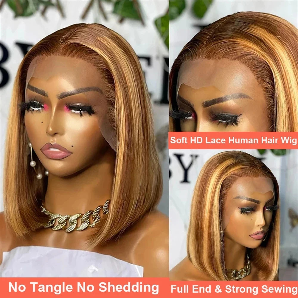 Trending Now | Honey Brown Highlight Glueless HD Lace 13x4 Frontal Wig by SilkyConfidence