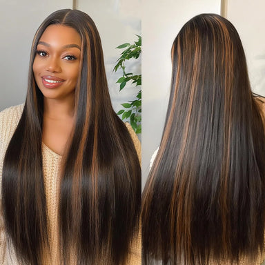 Sun-Kissed | Brown Highlight Glueless HD Lace 13x4 Frontal Wig