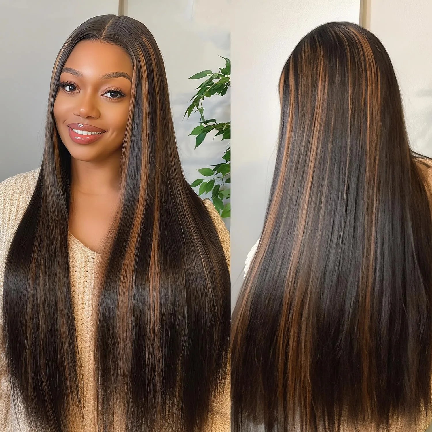 Sun-Kissed | Brown Highlight Glueless HD Lace 13x4 Frontal Wig
