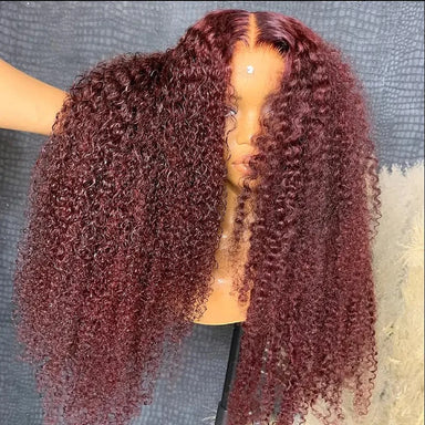 Curl Goals | Burgundy 99J 220% Density Kinky Curly Glueless HD Lace 13x6 Frontal Wig