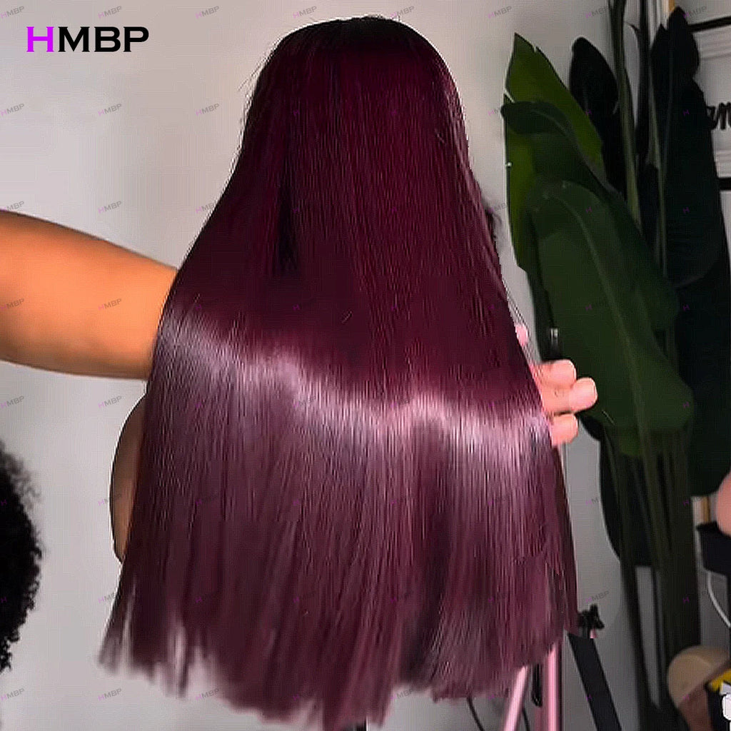 Rich Color | Burgundy 99J Glueless HD Lace 13x6 Frontal Wig Pre-Cut