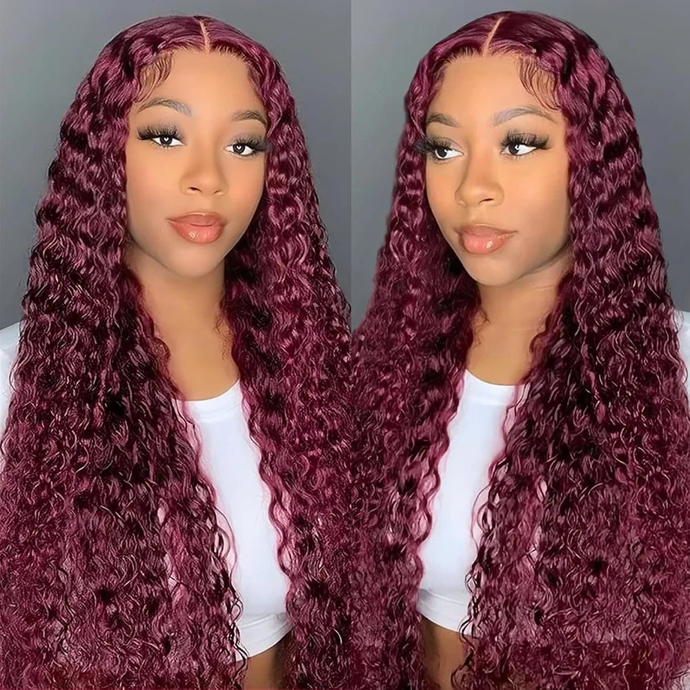 Curl Goals | Burgundy 99J 220% Density Kinky Curly Glueless HD Lace 13x6 Frontal Wig