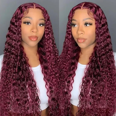 Curl Goals | Burgundy 99J 220% Density Kinky Curly Glueless HD Lace 13x6 Frontal Wig