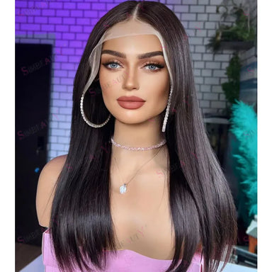Polished Look | Straight Glueless HD Lace 13x6 Frontal simbeauty Human-Hair-Wigs Wig Pre-Cut