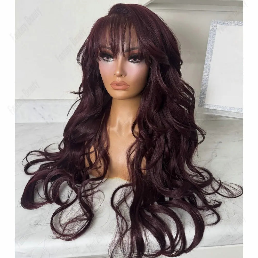Statement Look | Burgundy 99J Glueless HD Lace 13x6 Frontal fantasy beauty Hair Wig