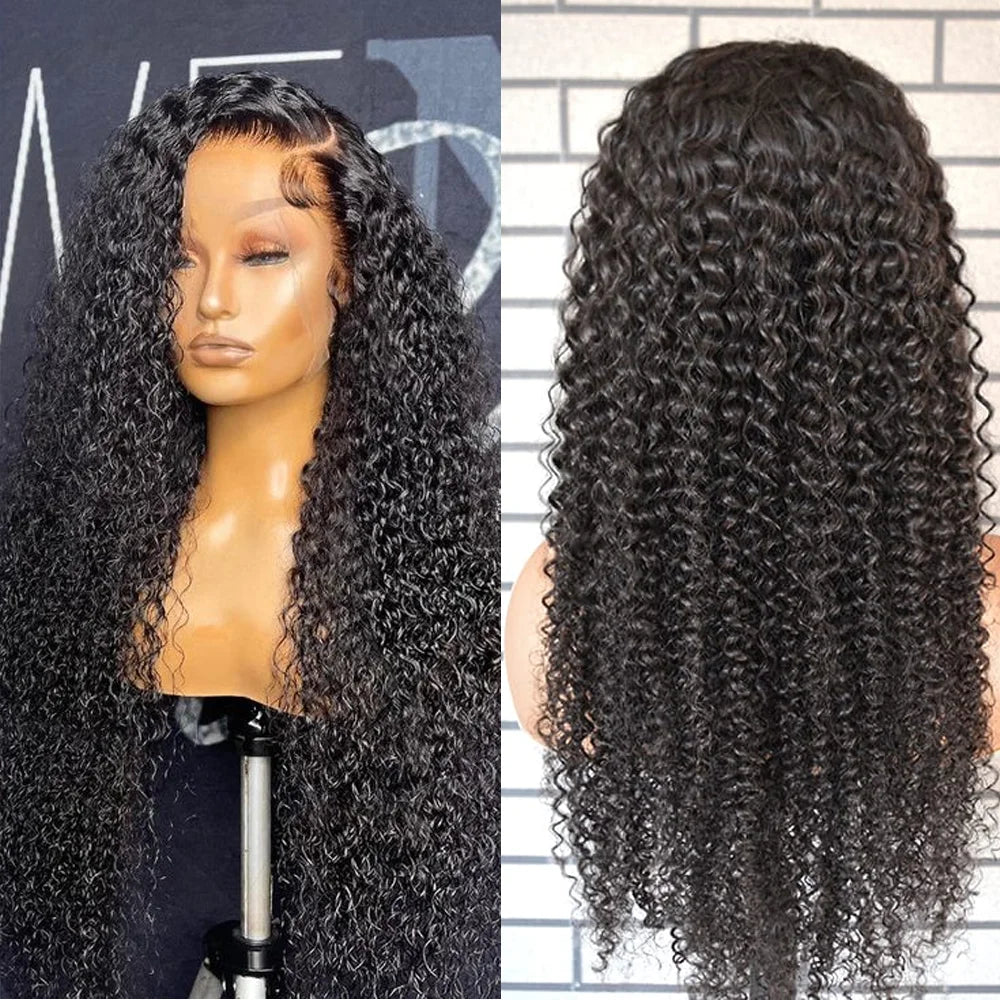 Natural Kinks | 200% Density Kinky Curly Glueless HD Lace 13x4 Frontal Wig Pre-Cut