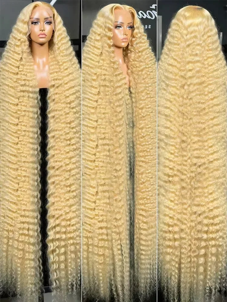 Ready To Wear | 613 Blonde 250% High Density Deep Wave Glueless HD Lace 13x6 Frontal Wig Pre-Cut