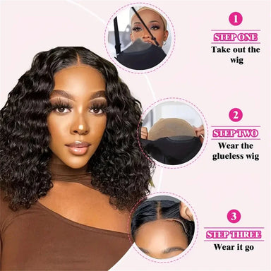 Curl Goals | 180% Density Kinky Curly Glueless HD Lace 4x4 Closure Wig Pre-Cut