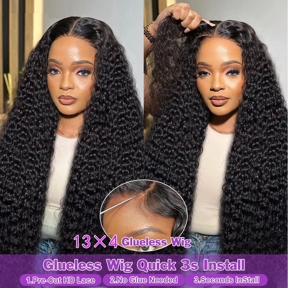 Throw On & Go | Water Wave Glueless HD Lace 13x4 Frontal Wig Pre-Cut
