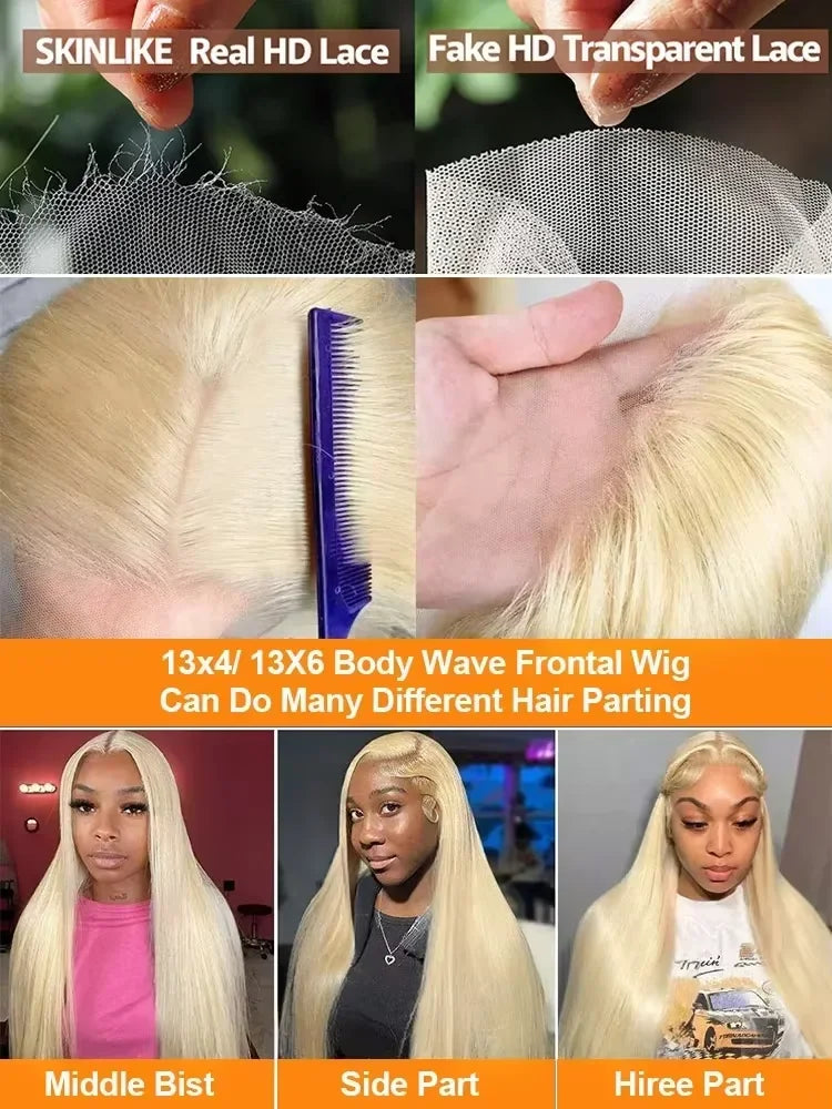 Platinum Glow | 613 Blonde Glueless HD Lace 13x6 Frontal Wig Pre-Cut