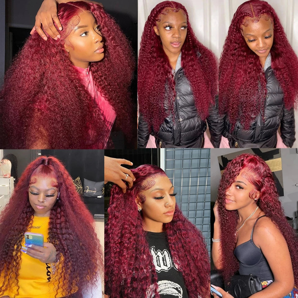 Ready To Wear | Burgundy 99J Deep Wave Glueless HD Lace 13x6 Frontal Wig