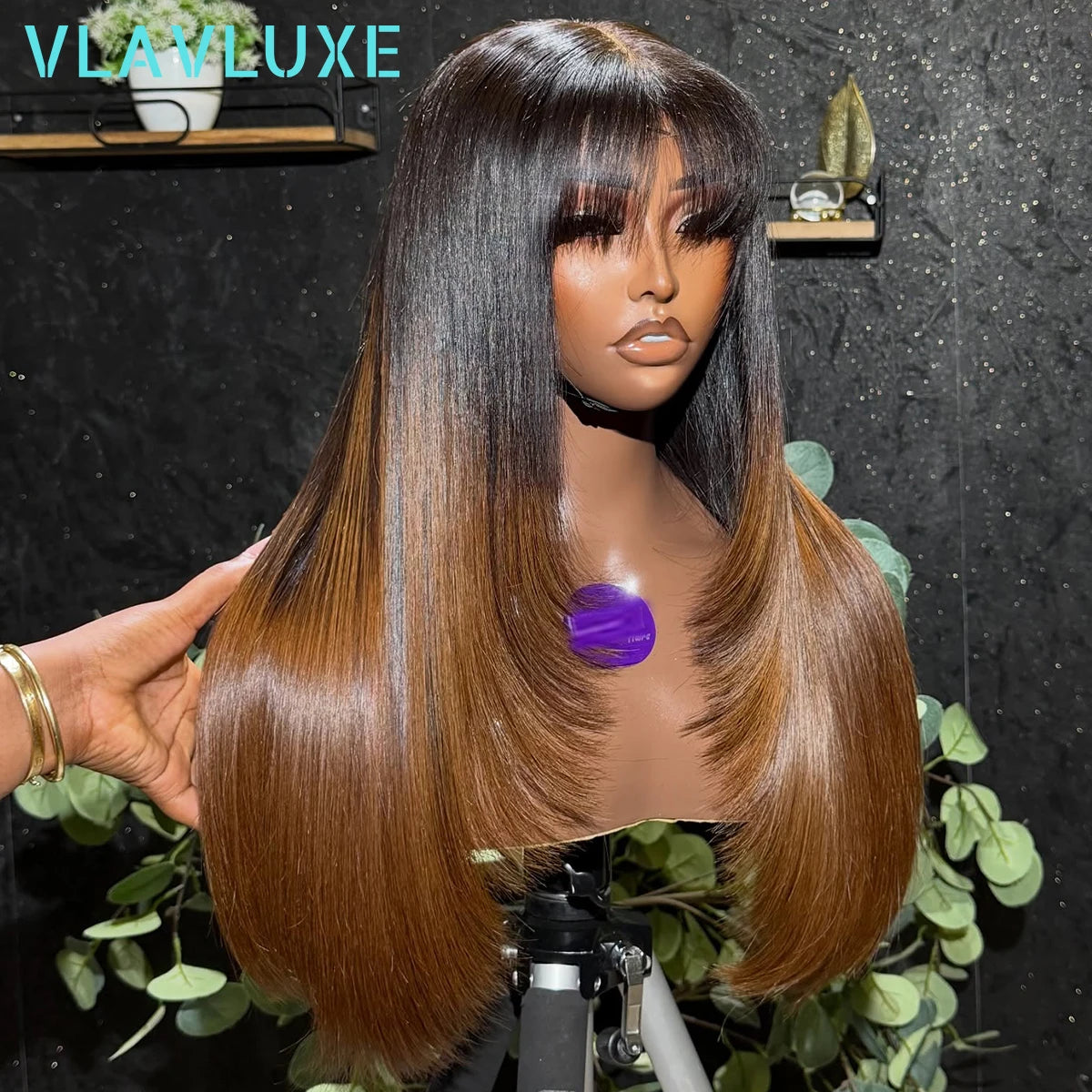 Sleek & Smooth | Ombre Brown 400% Super Density Straight Glueless HD Lace 13x6 Frontal Wig
