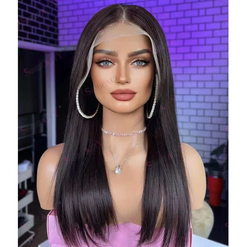 Polished Look | Straight Glueless HD Lace 13x6 Frontal simbeauty Human-Hair-Wigs Wig Pre-Cut